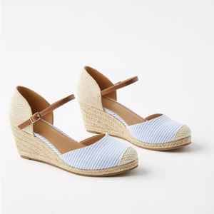 LOFT Striped Espadrille Wedges | Size 9.5 / Never Worn